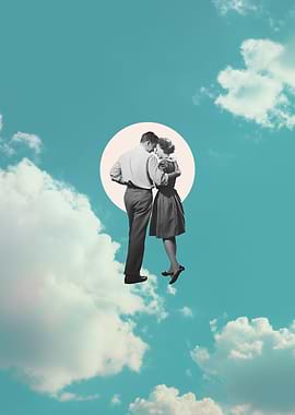 Vintage Couple in the Sky