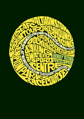 London Sports Venues Typography Art