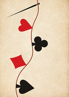 Playing Card Suits Sewn Together