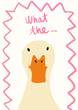Surprised Duck Illustration with Text