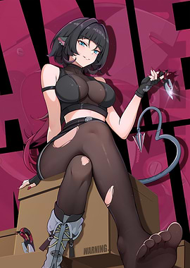 Girl with Dagger and Devil Tail