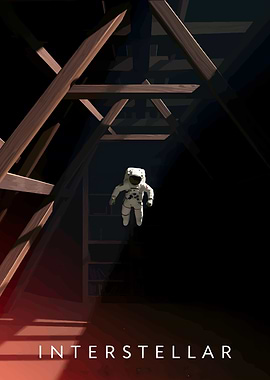 Interstellar Movie Poster Astronaut in Attic