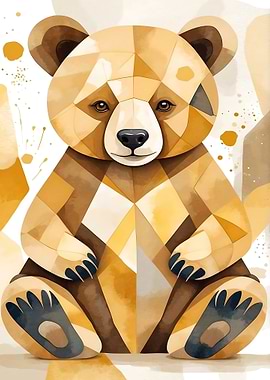 Geometric Bear Illustration