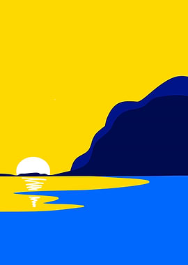 Minimalist Sunset Seascape