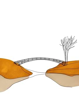 Minimalist Bridge Line Art