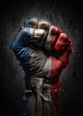 French Flag Fist of Resistance