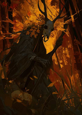 Forest Spirit with Skull Mask