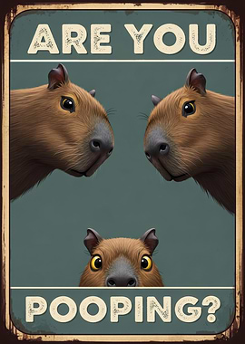 Are You Pooping? Capybara Sign