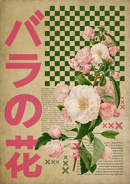 Floral Japanese Art with Roses