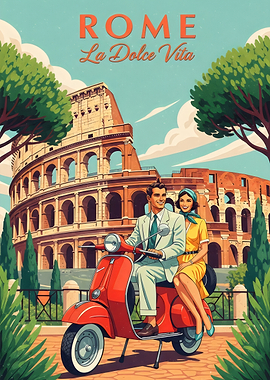 Rome La Dolce Vita Illustration