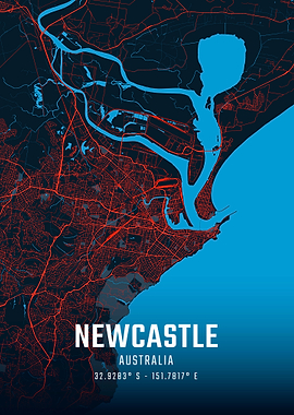 Newcastle Australia City Map