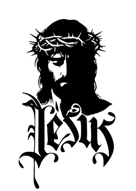 Jesus Christ Black and White Portrait