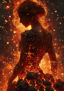 Lava Woman Digital Art