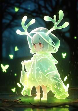 Glowing Forest Spirit Girl