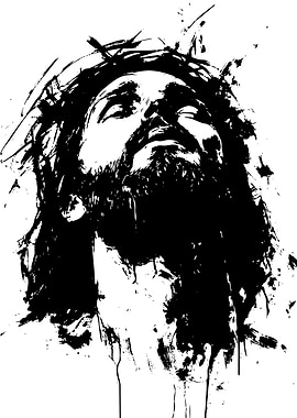 Jesus Christ Black and White Portrait