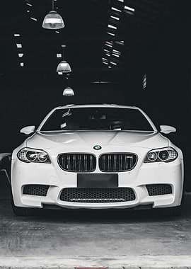 White BMW Front View