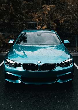 Teal BMW Front View