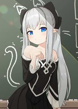 Anime Girl with Silver Hair