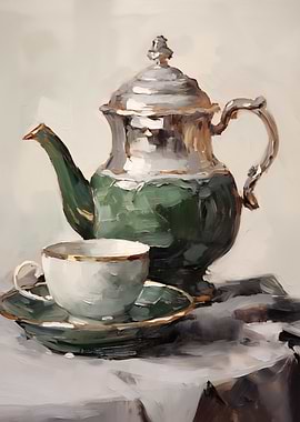 Green Tea Set Still Life