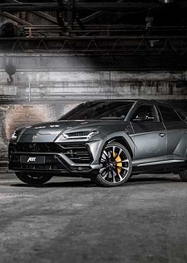 Gray Lamborghini Urus ABT in Garage