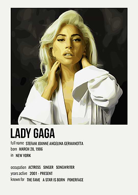 Lady Gaga Minimalist Portrait Poster