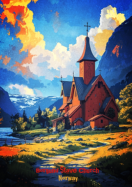 Borgund Stave Church Norway Art