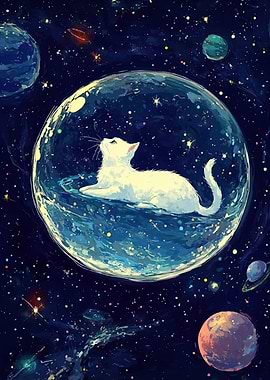 Cosmic Cat Dreamscape