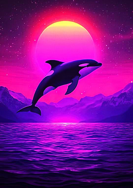 Synthwave Orca Animal
