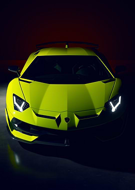 Lime Green Lamborghini Aventador
