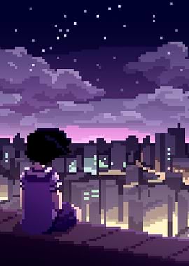 Lo-Fi Pixel-Art – Under the Starry Sky