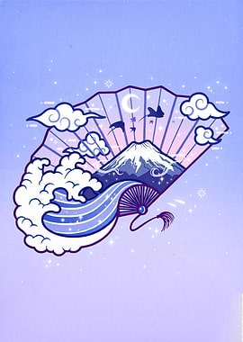 Mount Fuji Fan Japanese