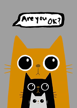 Are you OK? Cats Illustration