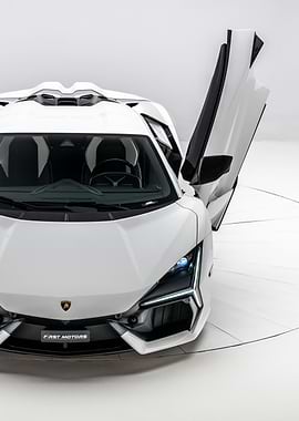 White Lykan Hypersport with Open Door