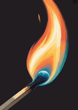 Burning Matchstick Illustration