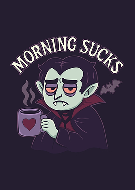 Grumpy Vampire Morning Coffee