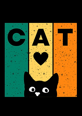 Retro Cat Love Design