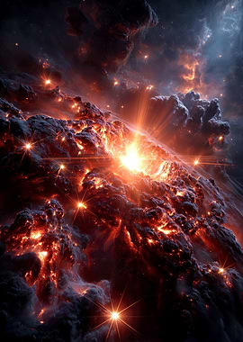 Dramatic Nebula with Bright Star