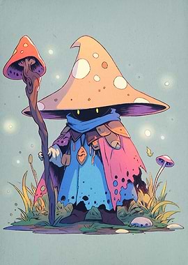 Mushroom Wizard Cartoon