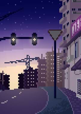 Lo-Fi Pixel-Art – City at Dawn