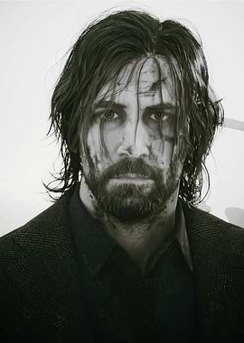 Gritty Portrait of a Bearded Man