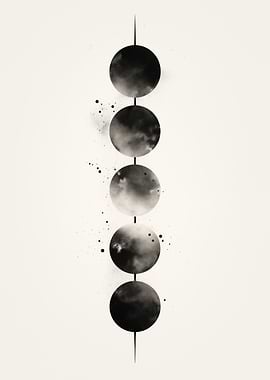 Moon Phases Minimalist Art