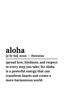 Aloha Definition Typography Art Print