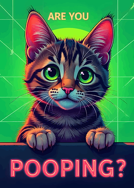 Are You Pooping? Cat Art