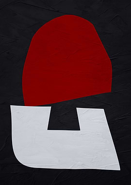 Abstract Red and White Geometric Shapes