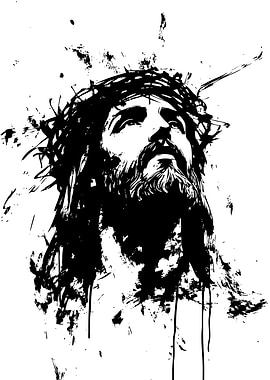 Jesus Christ Black and White Portrait