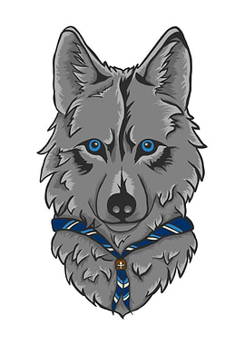 Wolf Scout Cartoon Illustration