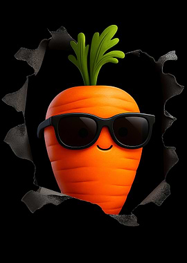 Cool Carrot with Sunglasses