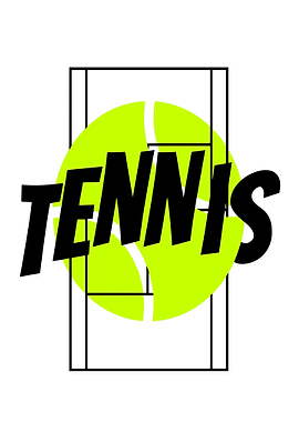 Tennis Court and Ball Graphic
