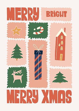 Merry Bright Xmas Holiday Card