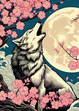 Wolf Moon Cherry Blossoms